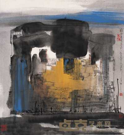 刘懋善 江南村居图 片 57×52cm